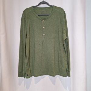 Untuckit Olive Long Sleeve Henley Shirt Size XXL